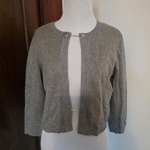 Calvin Klein Gray Chain-Closure Cardigan